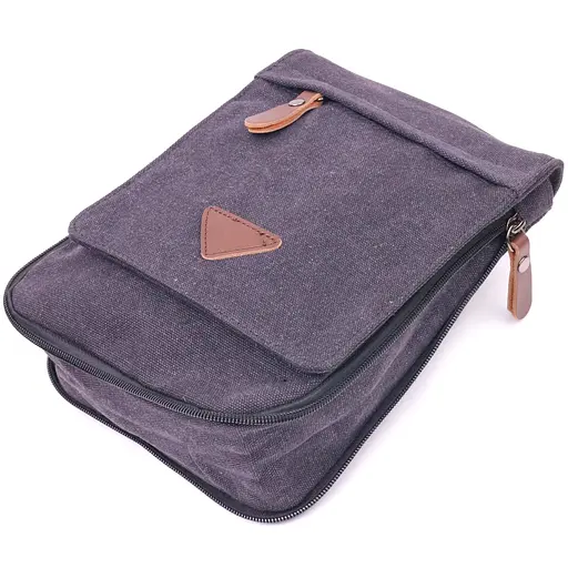 Вертикальна чоловіча сумка текстильна 19х14х2 см Vintage 19х24х2 см sum0021452 - фото 12