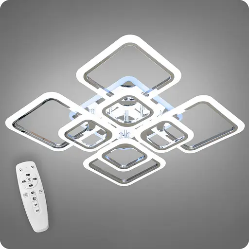 Люстра світлодіодна 517 Dlight 3color з пультом 145Вт Хром (01649) - фото 2