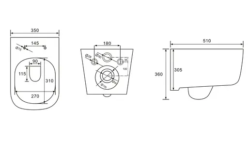 Комплект инсталляция Grohe Rapid SL + унитаз Volle Hippo с сиденьем Slim slow-closing клавиша хром 13-44-202+38772001, Белый - фото 4