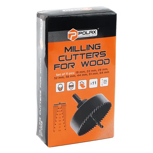 Набір корончастих фрез по дереву та гіпсокартону Polax 8 од. (41-002) - фото 5