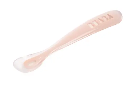 Ложка Beaba силиконовая 4+ пастельно-розовая (913619)