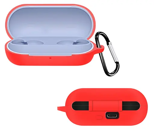 Чехол-накладка DK Silicone Candy Friendly с карабином для Sony WF-C700N (red) - фото 2