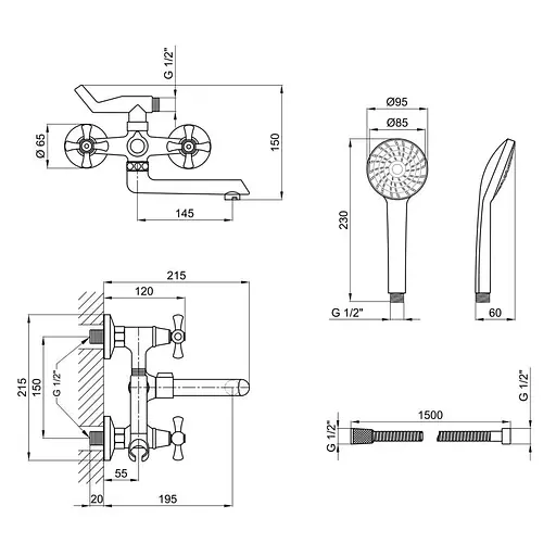 Змішувач для ванни Lidz (CRM) 75 21 142 - фото 5