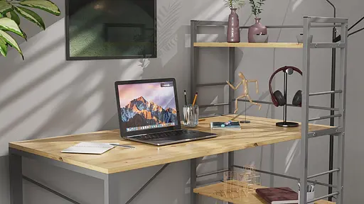 Письмовий стіл Ferrum-decor Серії Конект з етажеркою 75x120x60 сірий ДСП Дуб Артізан 16мм (FRD-104232) - фото 7