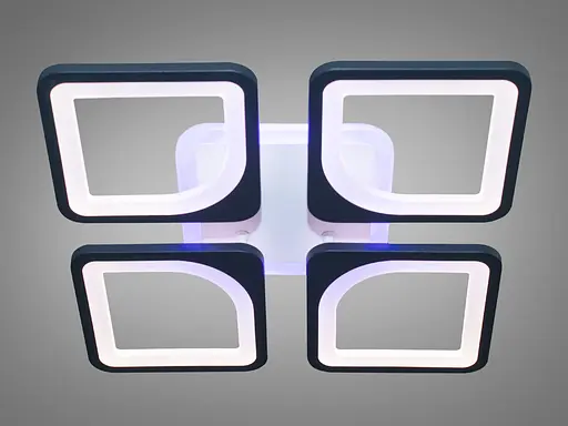 Світлодіодна люстра смарт світильник з пультом, 80 Вт, чорний - фото 2