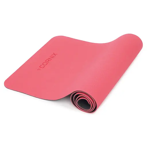 Коврик спортивный Cornix TPE 183 x 61 x 0.6 cм для йоги и фитнеса XR-0006 Red/Black - фото 3