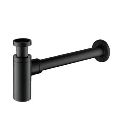 Напівсифон для умивальника Frap F82-7 під донний клапан, латунь, чорний, Чорний матовий - фото 1