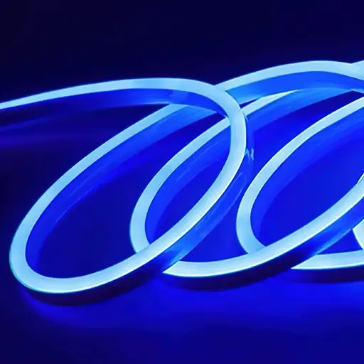 Лента неоновая силиконовая LED Neon с блоком питания 5M 12 Вт-220 Вт Синий - фото 2