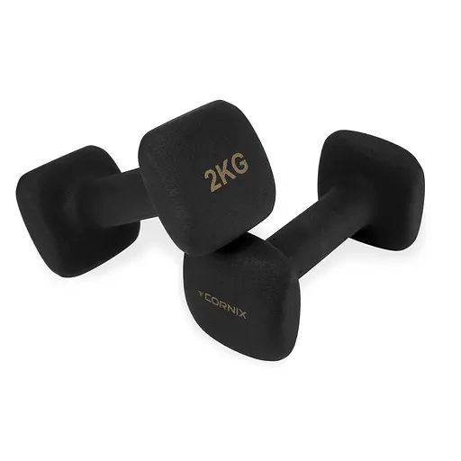 Гантелі вінілові Cornix Square 2 x 2 кг XR-0407 Black - фото 4