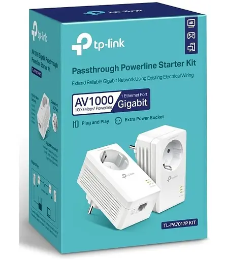 Адаптер TP-Link Powerline TL-PA7017PKIT 2PK AV1000 1xGE розетка - фото 7