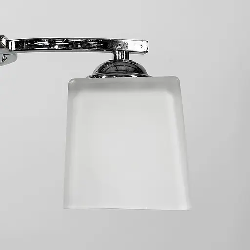 Стельовий хромований світильник на 2 білих плафони 35х9 см | Арт. 91173/2B CH | Line F - фото 2