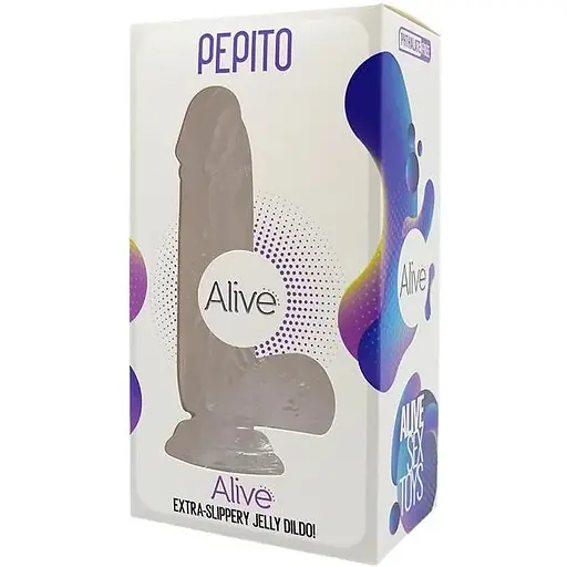 Прозрачный фаллоимитатор Alive Jelly Dildo Pepito - фото 2