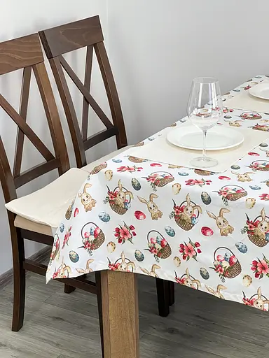 Водоотталкивающая Скатерть Пасхальная корзина 220х140 см (+ 4 салфетки 30х40) - фото 9