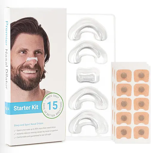 Магнітна кліпса від хропіння 15 пар змінних наліпок Антихрап розширювач для покращення дихання носа Назальний дилататор Біла (1216-02) - фото 6