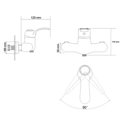 Смеситель для душа хром Rj Fortuna RBZ018-5 Хром - фото 2