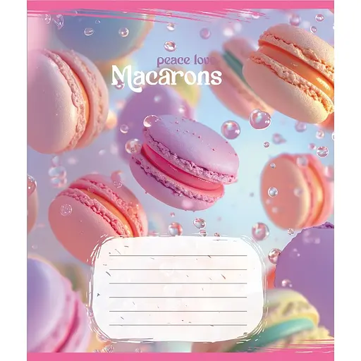 Зошит учнівський "Макаруни" 048-590197K-3 в клітинку, 48 аркушів