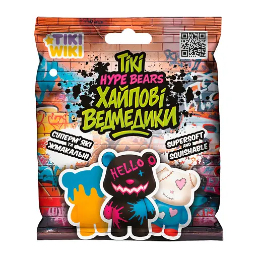 Колекційна іграшка-сквіш Хайпові ведмедики Tiki Wiki SQ027 іграшка-сюрприз - фото 1