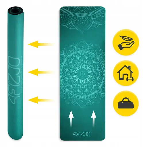 Коврик (мат) спортивный 4FIZJO замша 183 x 61 x 0.15 см для йоги и фитнеса Green (P-5905973404396) - фото 8