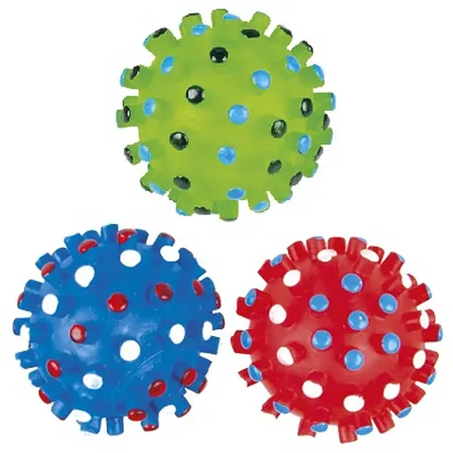 Игрушка для собак Tatrapet Toys Fun виниловый мячик с шипами 8.5 см разноцветный