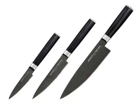 Набор из 3-х кухонных ножей Samura Mo-V Stonewash (SM-0230B)