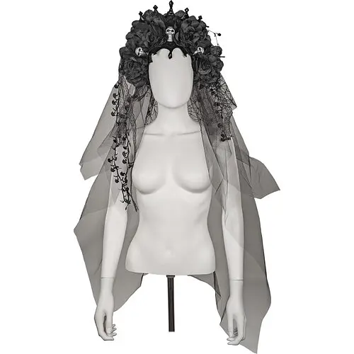 Обруч Готична королева з черепами і фатою - фото 1