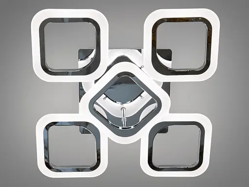 Багатофункціональна світлодіодна люстра на пульті, 60 Вт, хром - фото 2