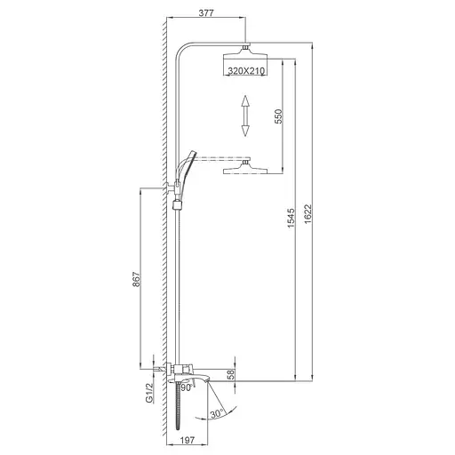 Душевая система золото Frap F2476-3, Золотой - фото 5