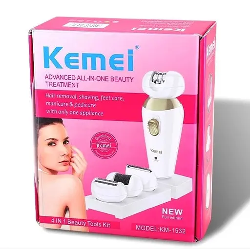 Эпилятор Kemei Km-1532 4 в 1 (эпилятор триммер бритва пемза) - фото 9