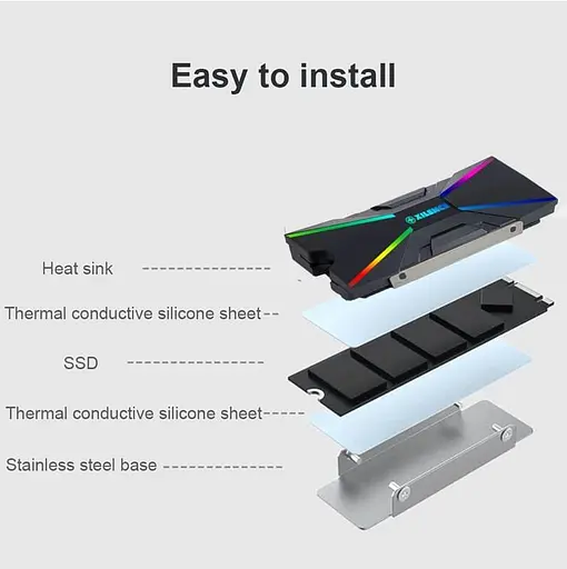 Радіатор Xilence M.2 SSD Cooler ARGB M2SSD.B.ARGB XC401 - фото 6