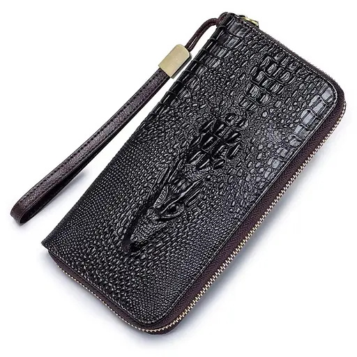 Кошелек логер кожаный с тиснением рептилия BULL 10х19.5х2.5 см acs0032229 - фото 1