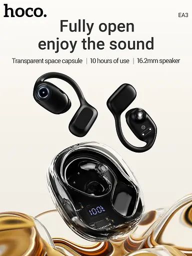 Бездротові навушники Hoco EA3 відкриті TWS black - фото 5