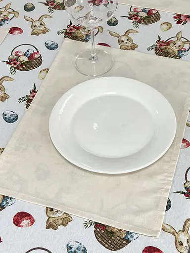 Водоотталкивающая Скатерть Пасхальная корзина 220х140 см (+ 4 салфетки 30х40) - фото 4