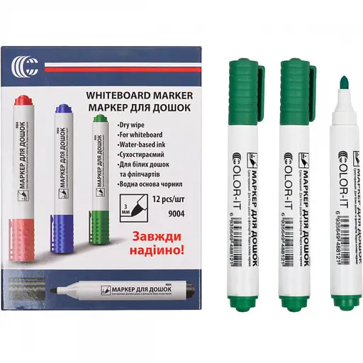 Маркер для дошки Color-it Зелений 9004-Green 1 шт - фото 1