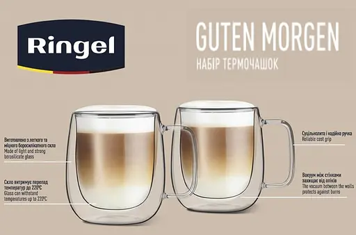 Набор чашек с двойной стенкой Ringel Guten Morgen, 2х400 мл - фото 4