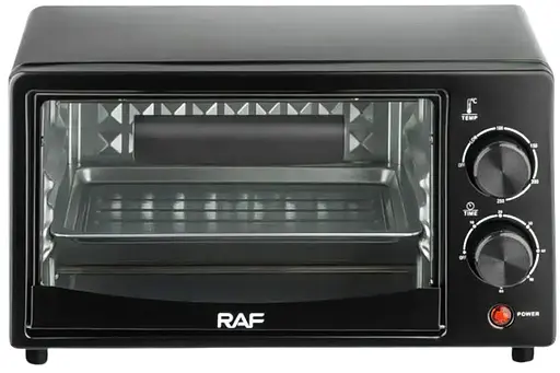 Печь электрическая RAF R.5305G 12 л электропечь мини духовка 800 Вт 250°С таймер 2 тена Черный - фото 2