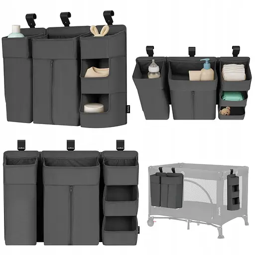 Подвесной органайзер для детской кроватки Lionelo Sidepocket (LO-SIDEPOCKET LARGE GREY) - фото 1