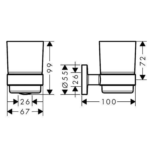 Склянка для зубних щіток Hansgrohe Logis 41718000 хром - фото 2