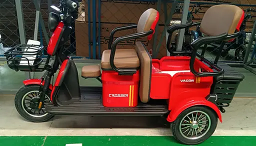 Електроскутер Триколісний 4-місний Crosser TR-4 VAGON (800W, 72V,20Ah) Червоний - фото 2