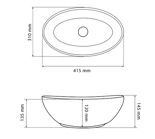 Умивальник VBI Parma black stone glossy накладний VBI-011014, Чорний матовий - фото 4