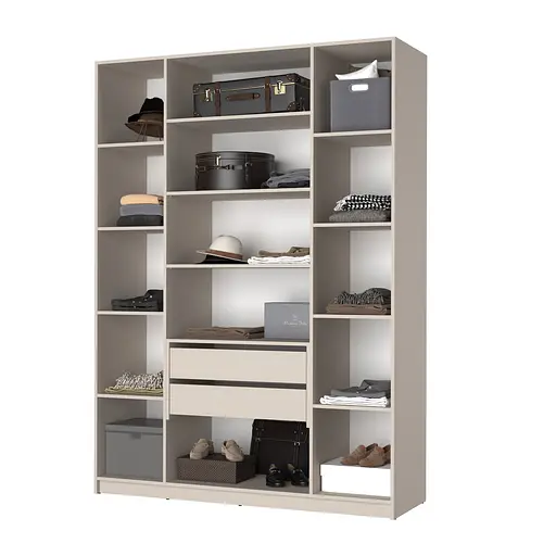 Шафа 4-дверна MebelStar Оскар Gloss BL-B, блок шухляд+полиці 160x52x220 см Дуб сонома/Білий (MBS-5296) - фото 2