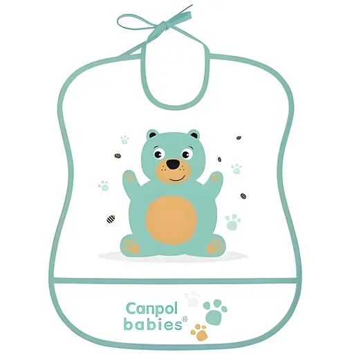 М'який пластиковий нагрудник Canpol Babies Ведмедик бірюзовий (2/919)