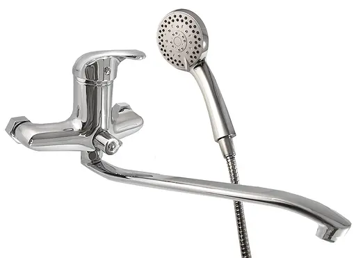 F2203 Змішувач для ванни довгий пл. вигнутий гусак Ø40 Frap 1/10 Хром - фото 1