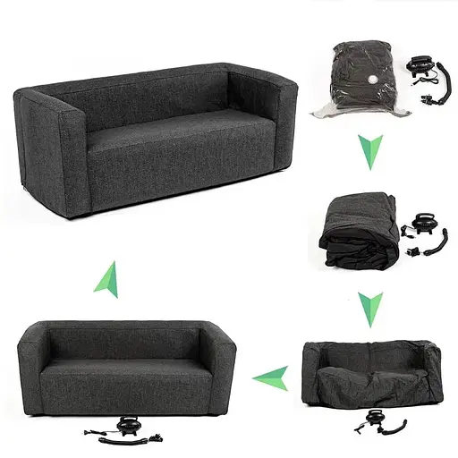 Комплект надувной мебели Wall Sticker SW-00002659 диван и 2 кресла серый - фото 3