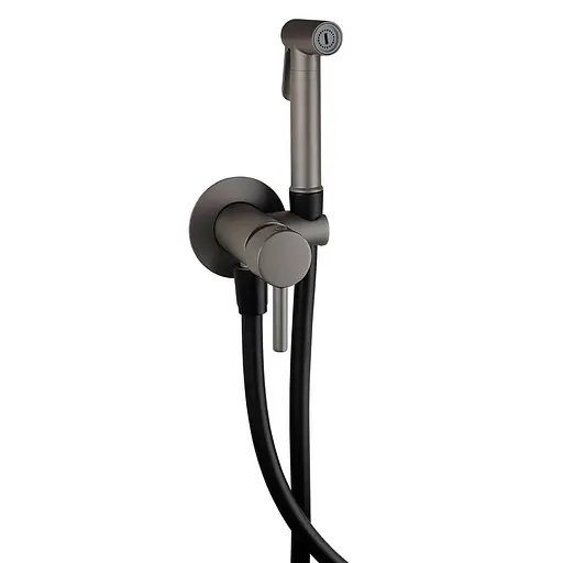 Набір гігієнічного душу Paffoni Tweet Round Mix зі змішувачем та шлангом (колір - Mercury Grey) ZDUP 110 MG - фото 1