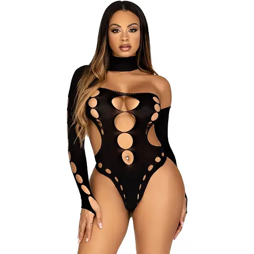 Боді Leg Avenue Seamless Thong back Bodysuit Black One Size