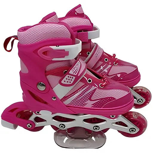 Ролики RS-0038 L (39-42) з підсвіткою рожеві