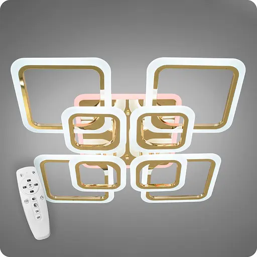 Люстра світлодіодна 517 Dlight 3color з пультом 145Вт Золото (01310) - фото 1