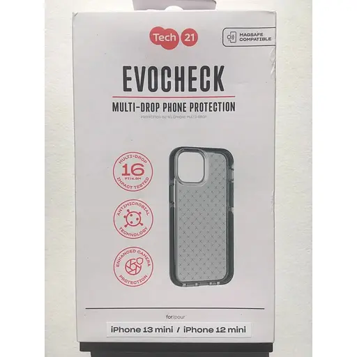 Оригинальный противоударный силиконовый чехол Tech21 для iPhone 12 Mini / 13 Mini Evo Check Black T21-8880 - фото 10