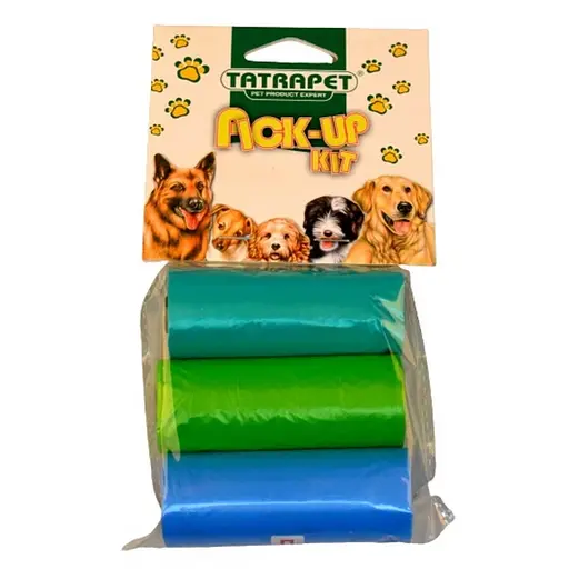 Пакеты для фекалий TatraPet с принтом косточки (3 рулона x 15 шт.)