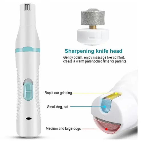 Машинка электрическая для стрижки когтей и шерсти с насадками Vailge GN01 белая - фото 3